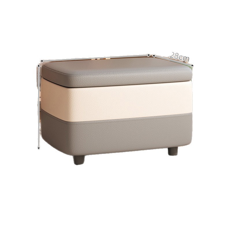Rectangular leather seat cube with storage