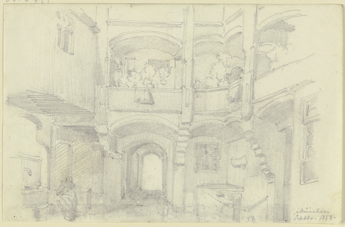 Inner yard in Munich 1858