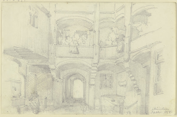 Inner yard in Munich 1858