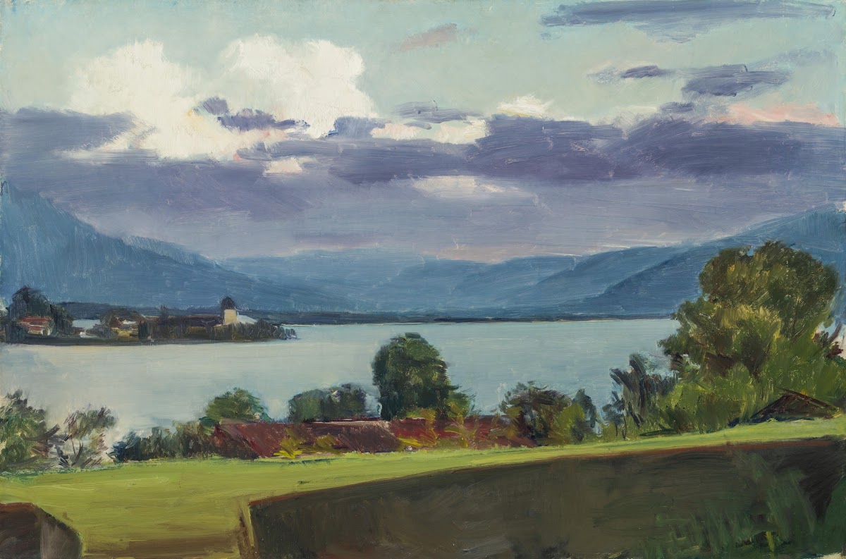 Blick von Balkon auf die Fraueninsel circa 1925