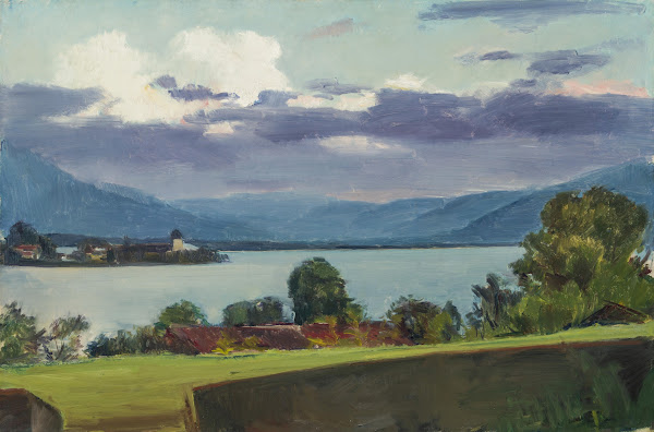 Blick von Balkon auf die Fraueninsel circa 1925
