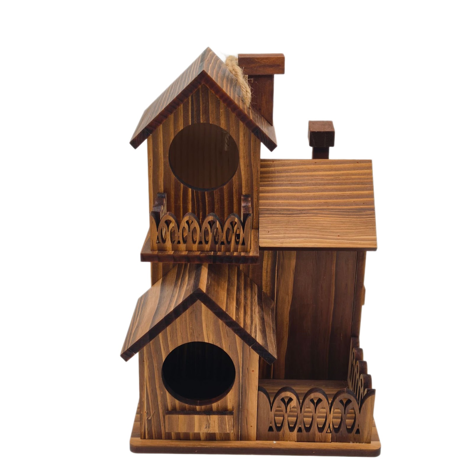 Wooden birdhouse for the garden, hanging
