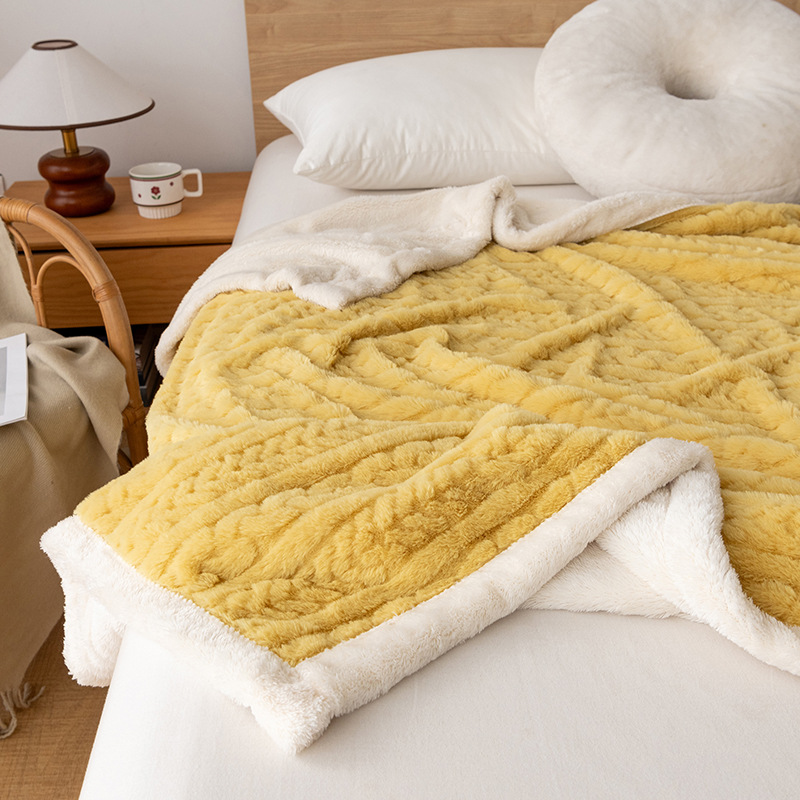 Weiche Korallenfleece-Decke, doppellagig, für Sofa und Zuhause