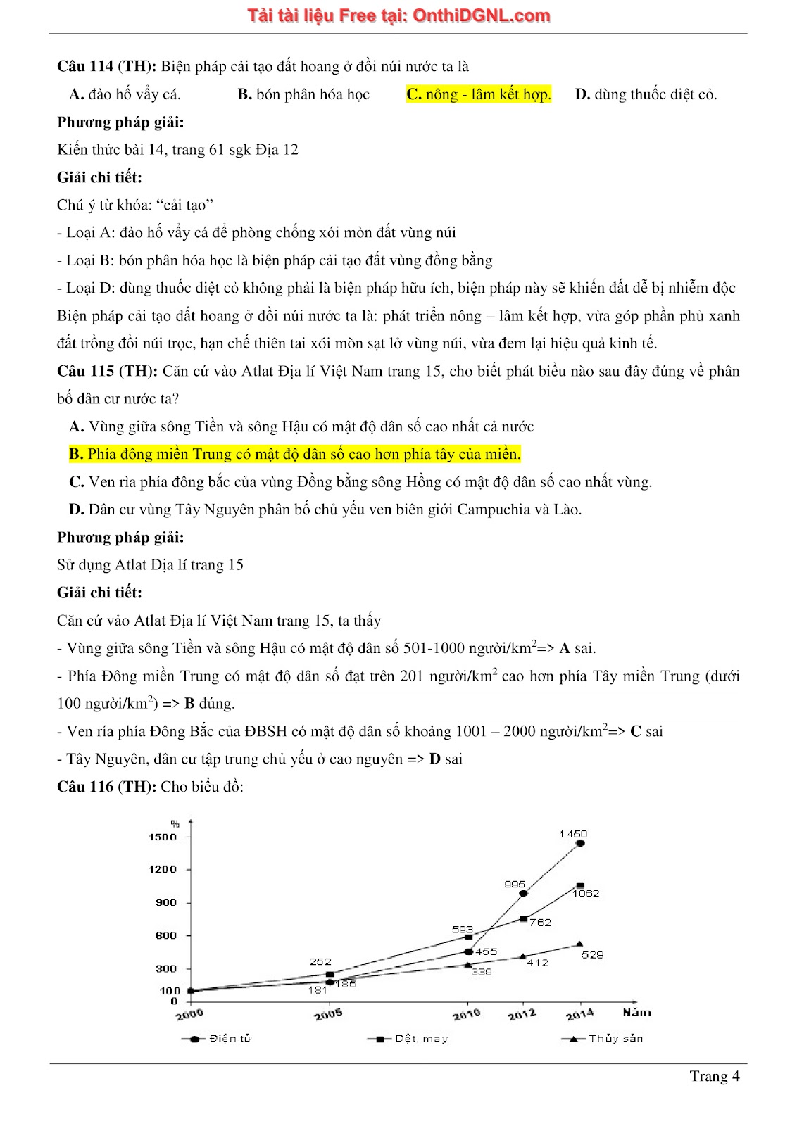 150bài tập môn Địa Lý - Ôn thi ĐGNL ĐHQG TP hà nội Phần 13