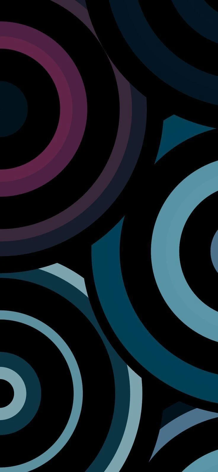 Abstract Blue Concentric Circles - Abstract Digital Art iPhone Wallpaper (736x1592)
