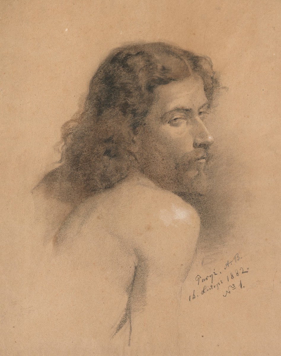 Male Bust  academic study 1882