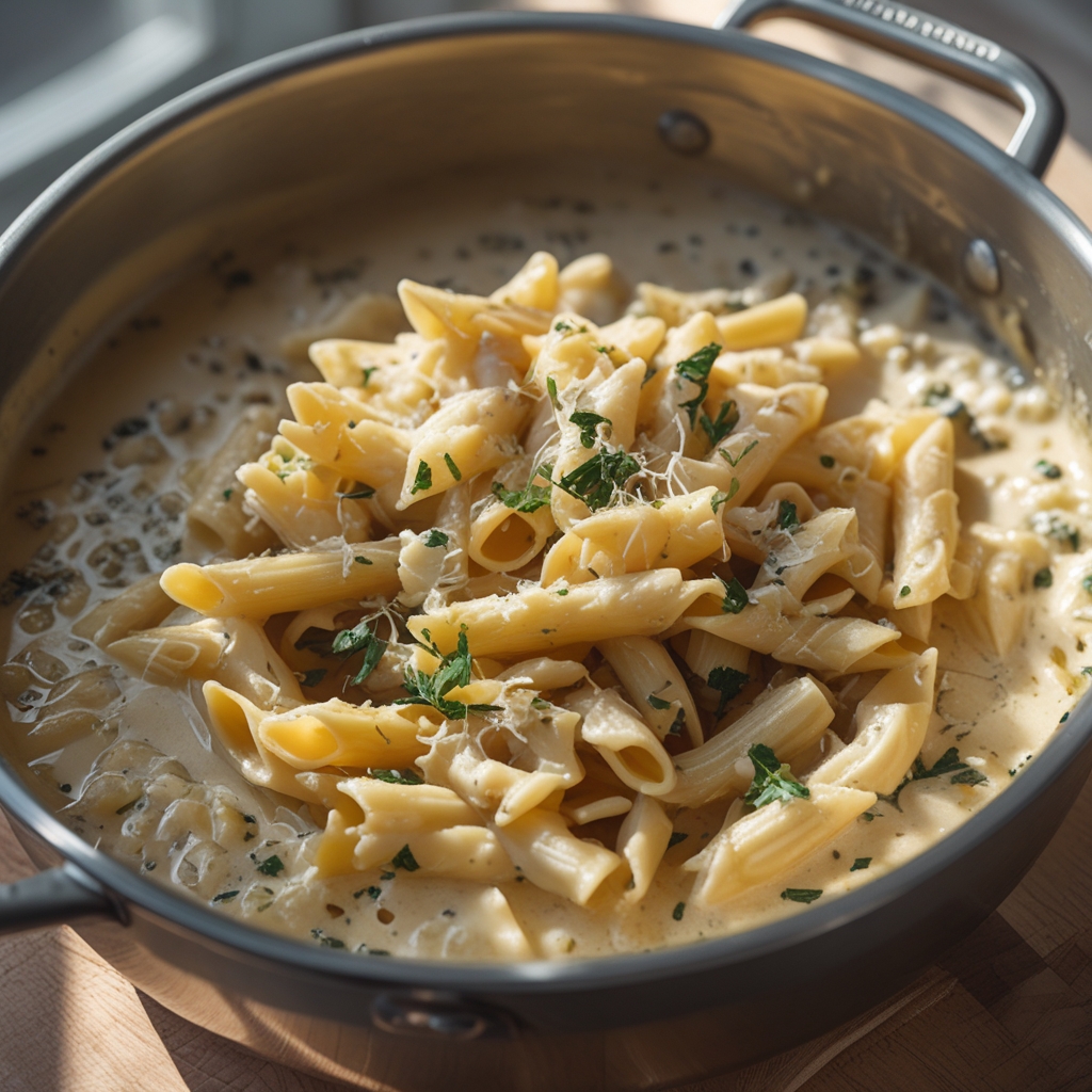 One Pot Creamy Garlic Pasta - Easy, Quick & Comforting Weeknight Dinner