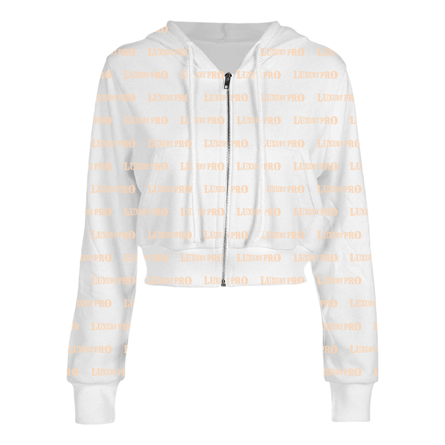 AOP Belly-baring zipper sweatshirt