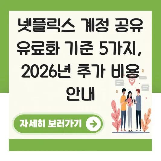 넷플릭스 계정 공유 유료화 기준 및 추가 인원 등록 비용 안내 대표 이미지