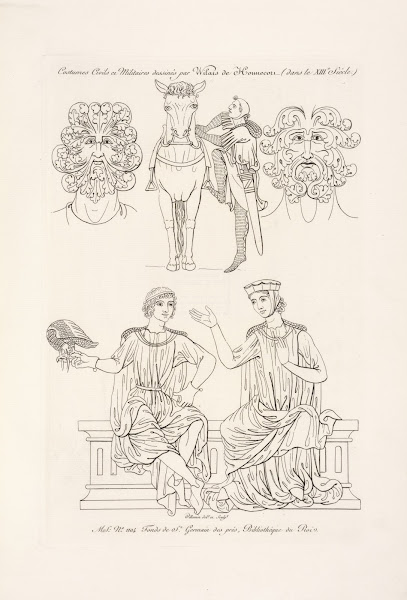 Costumes civils et militaires dessinés par Wilars de Honnecort dans le XIIIe siè