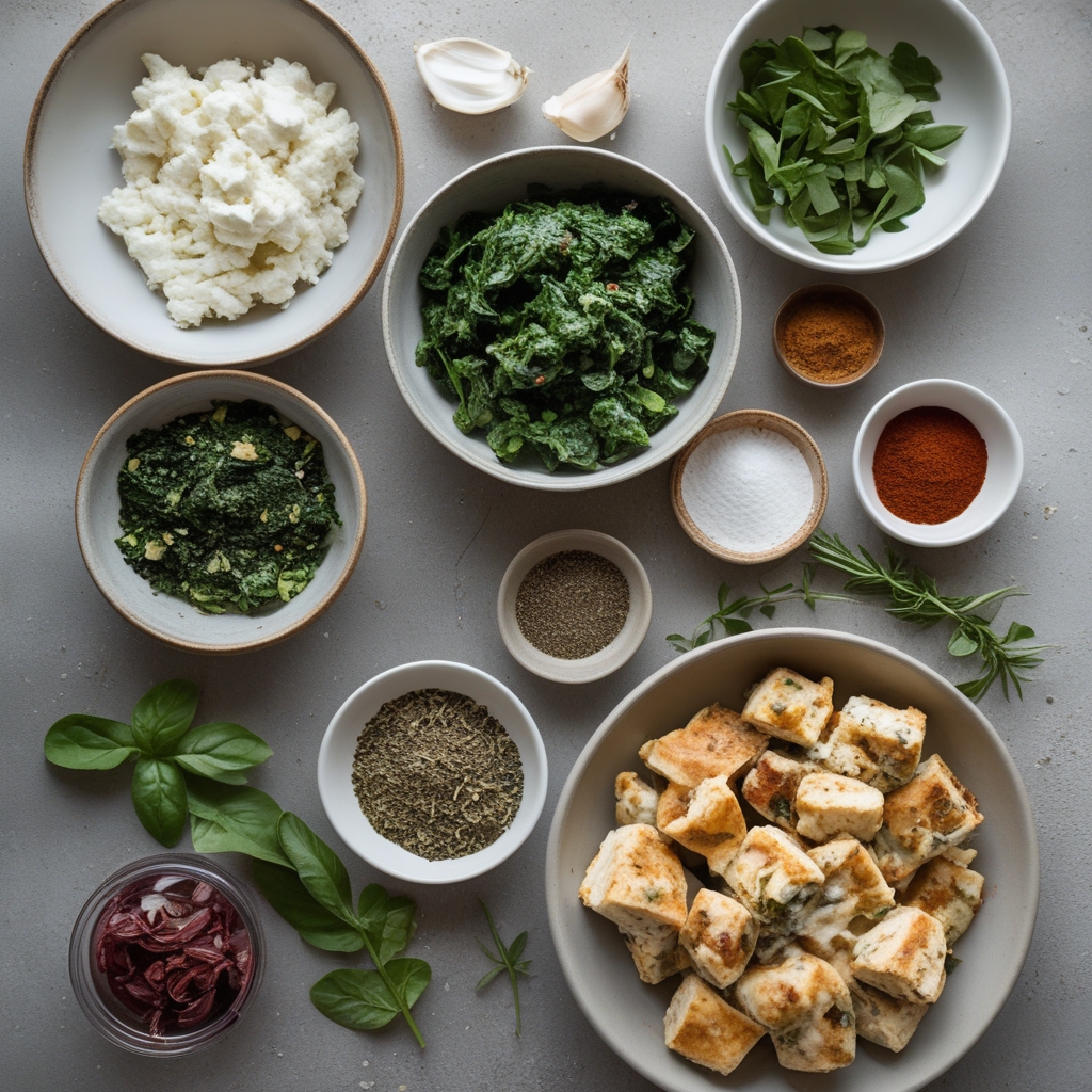 Ingredients for 20-Minute Spinach Ricotta Bites Recipe – Irresistibly Easy Appetizer You’ll Love