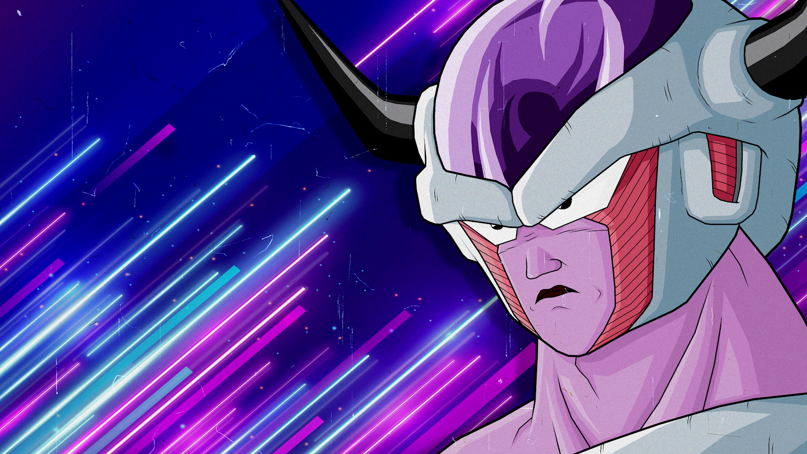 Frieza Third Form Neon Art - Digital Anime Art 4K Wallpaper (3840x2160)