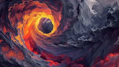 Ai Art, Illustration, Fire, Swirls, Abstract 5K Wallpaper Background
