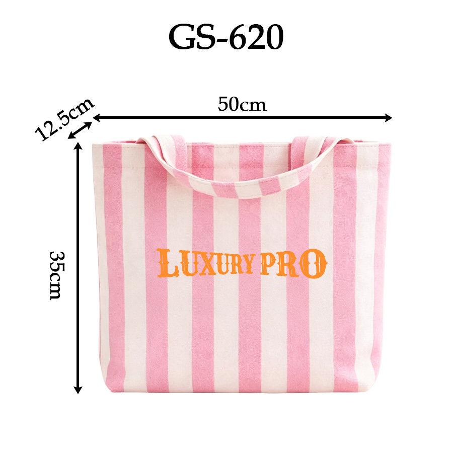 Hand Embroidered Vertical Stripe Tote Bag GS-620