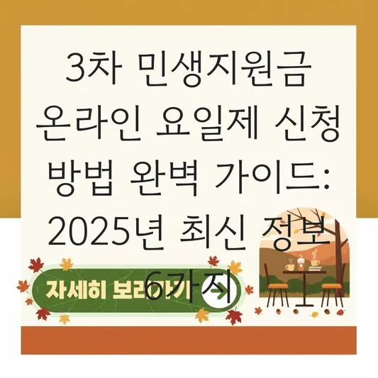 3차 민생지원금 신청 대상자 조건 확인 및 온라인 요일제 신청 방법 완벽 가이드 대표 이미지