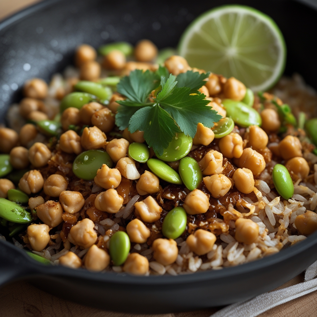 Final Gochujang Maple Chickpea & Edamame Power Skillet with Crispy Rice Crust