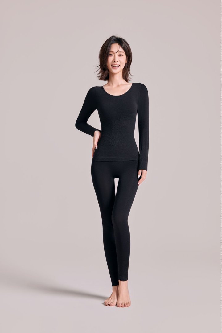 Women’s thermal underwear set, seamless, striped