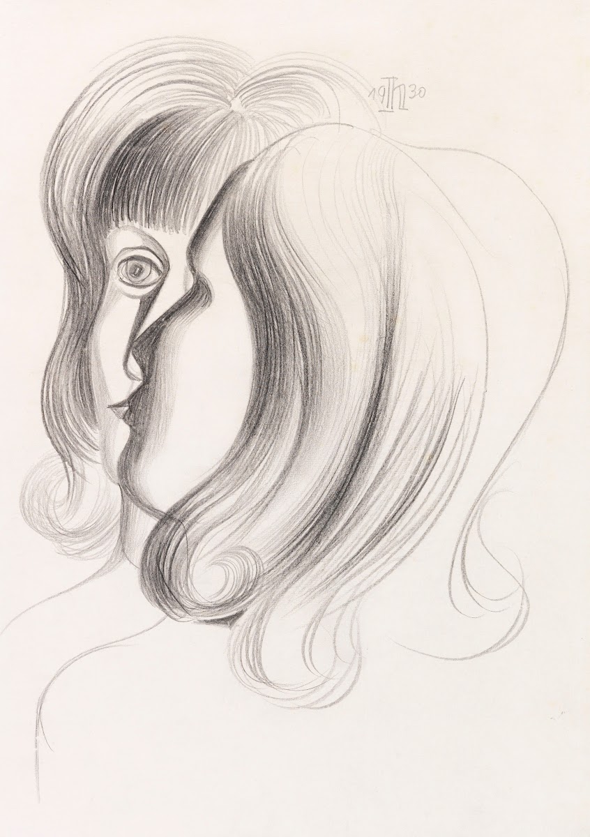 Ohne Titel Mädchen vor Spiegel 1930