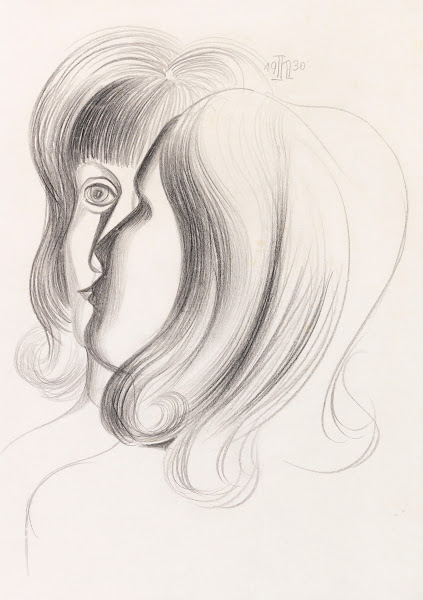 Ohne Titel Mädchen vor Spiegel 1930