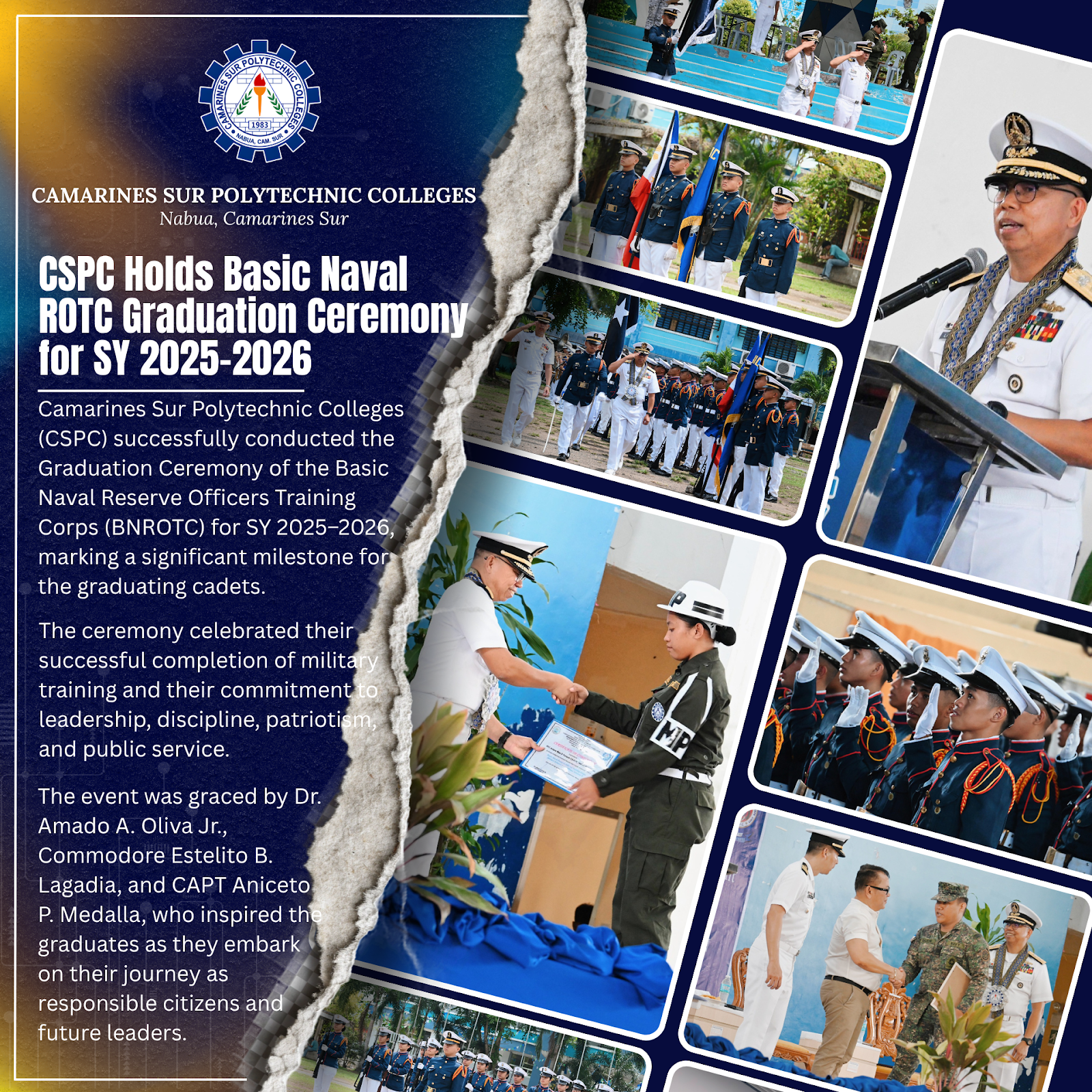 CSPC Holds Basic Naval ROTC Graduation Ceremony for SY 2025-2026
