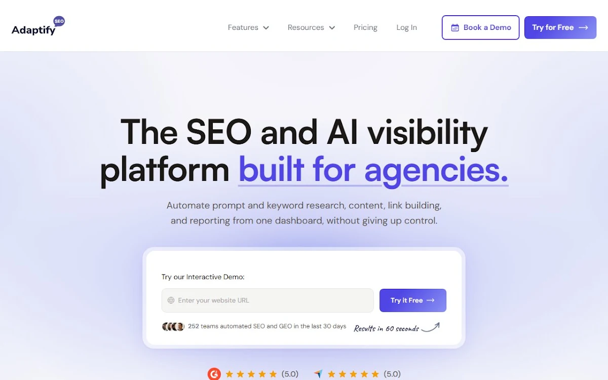 Captura de Adaptify Listicle Writer