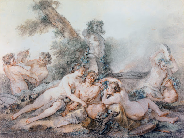 Nymphes et Satyres auprès dun terme de Bacchus 18th century