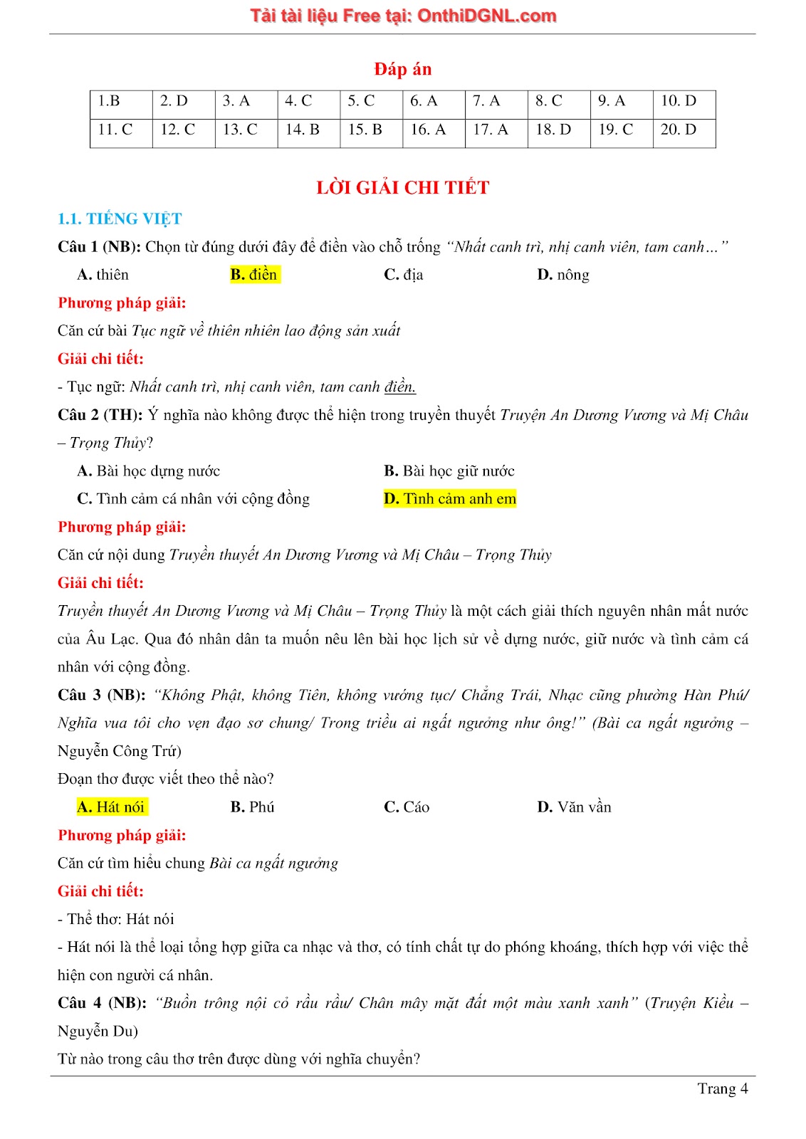 500 bài tập môn Ngữ Văn - Ôn thi ĐGNL ĐHQG TP HCM Phần 24