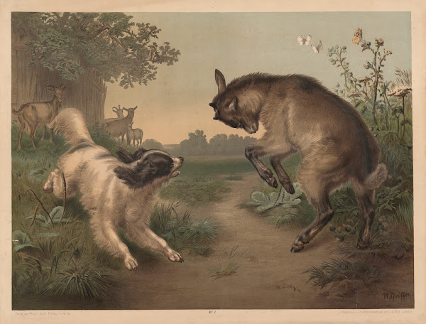 Dog and goat kid 1880