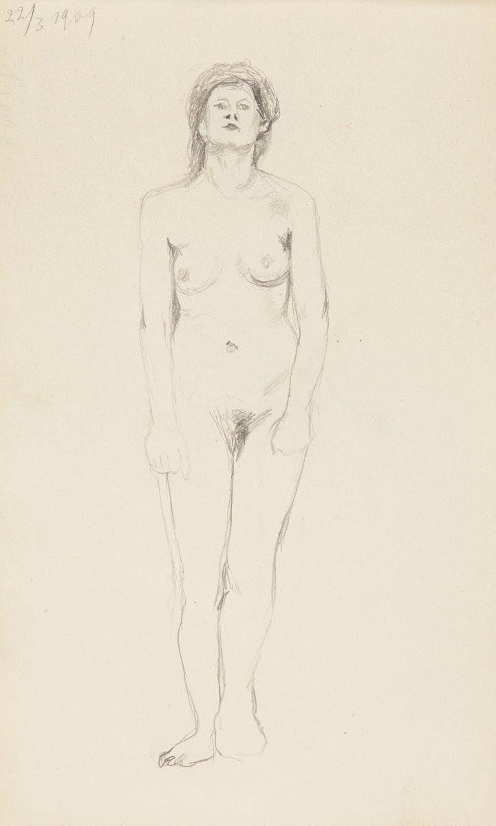akt stojącej kobiety 1909