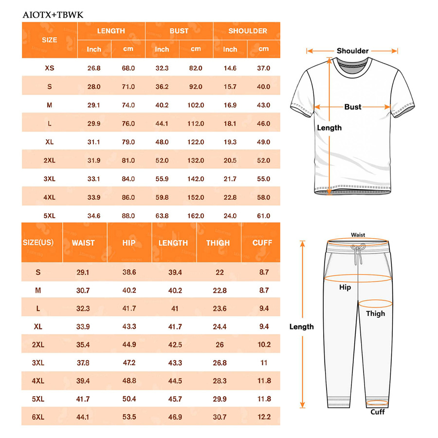 AOP EU Size Crew Neck T Shirt & AOP Sweatpants Set