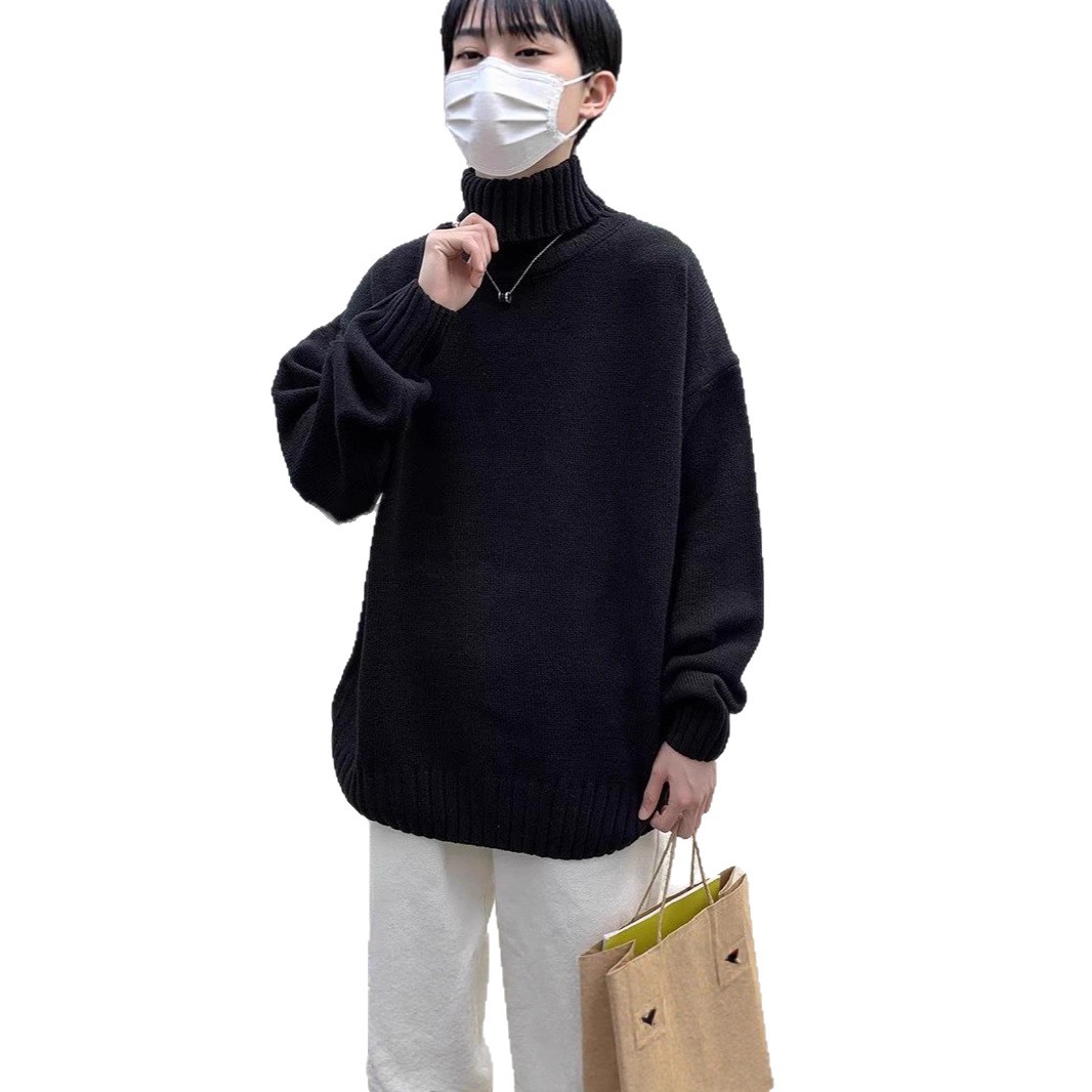 Men's Turtleneck Sweater, Loose Fit, Retro Style