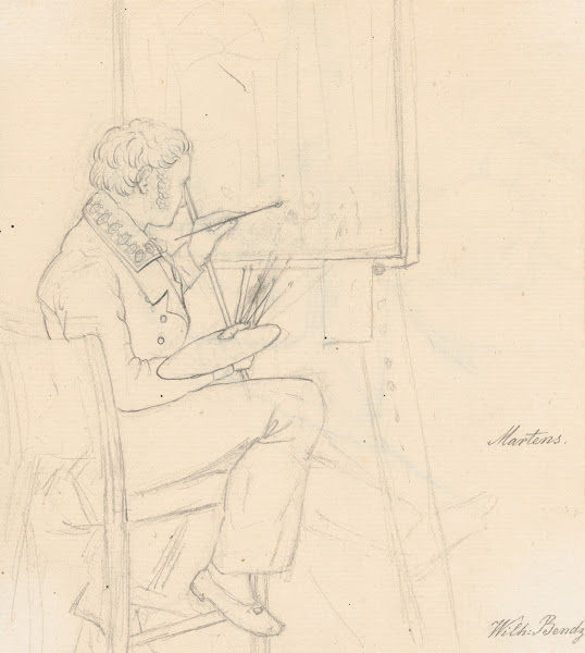 Portrait of the Painter Ditlev Martens at Work Behind and Easel ca 182024