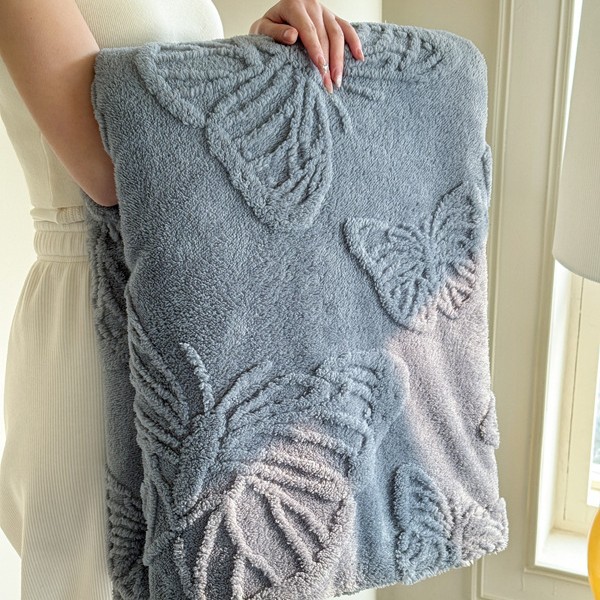 Elegante Flanell-Decke mit Schmetterlings-Jacquard