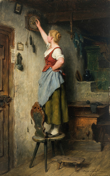 Mädel an der Uhr 1893