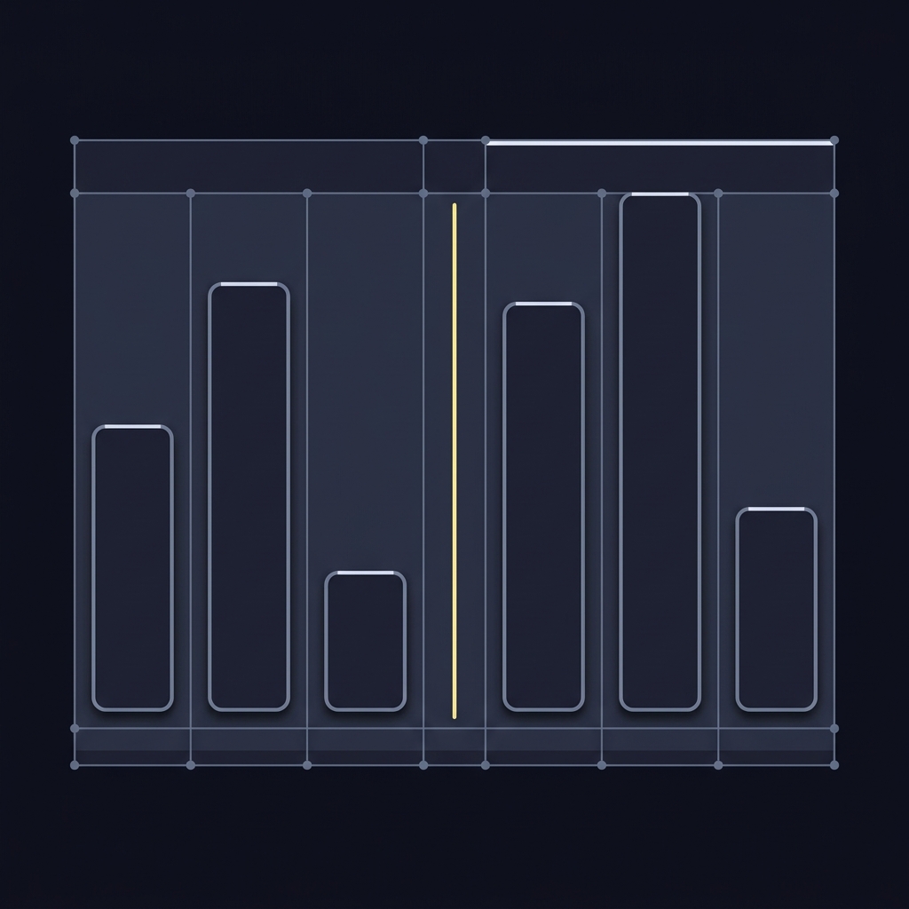 Minimalist 2D vector table showing a three way market before and after rescaling with three vertical bars per group demonstrating normalization no text convert odds to percentage