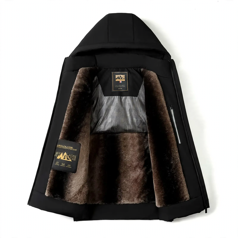 Insulated men's winter jacket with detachable collar