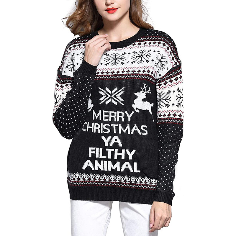 Christmas sweater with various motifs