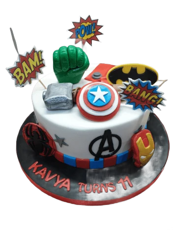 Avengers Themed Icing Cake CB-NC528