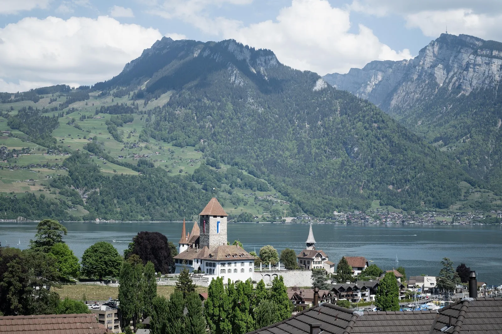 Spiez Castle On Lake Thun - Landscape Photography 5K Wallpaper (6048x4032)