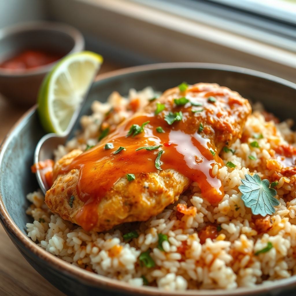 Easy Caribbean Chicken and Rice One-Pot Dinner (Weeknight 30-Minute Meal) finished