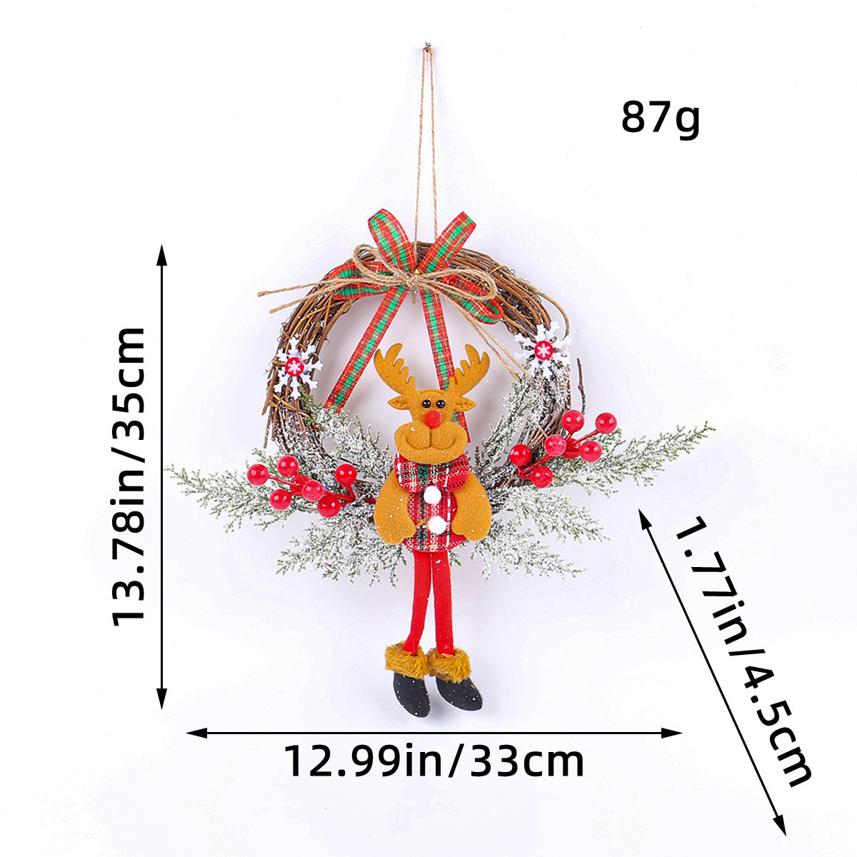 Decorative wooden Christmas wreath