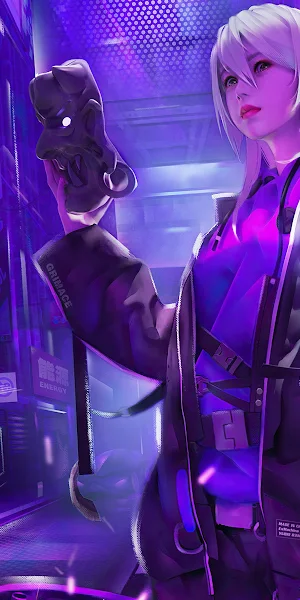 Scifi Cyberpunk Neon Art 4K Wallpaper Background