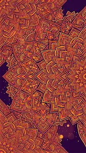 Intricate Purple and Orange Mandala Pattern Background