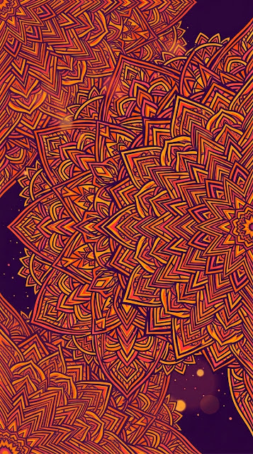 Intricate Purple and Orange Mandala Pattern Background - Free mobile Wallpaper