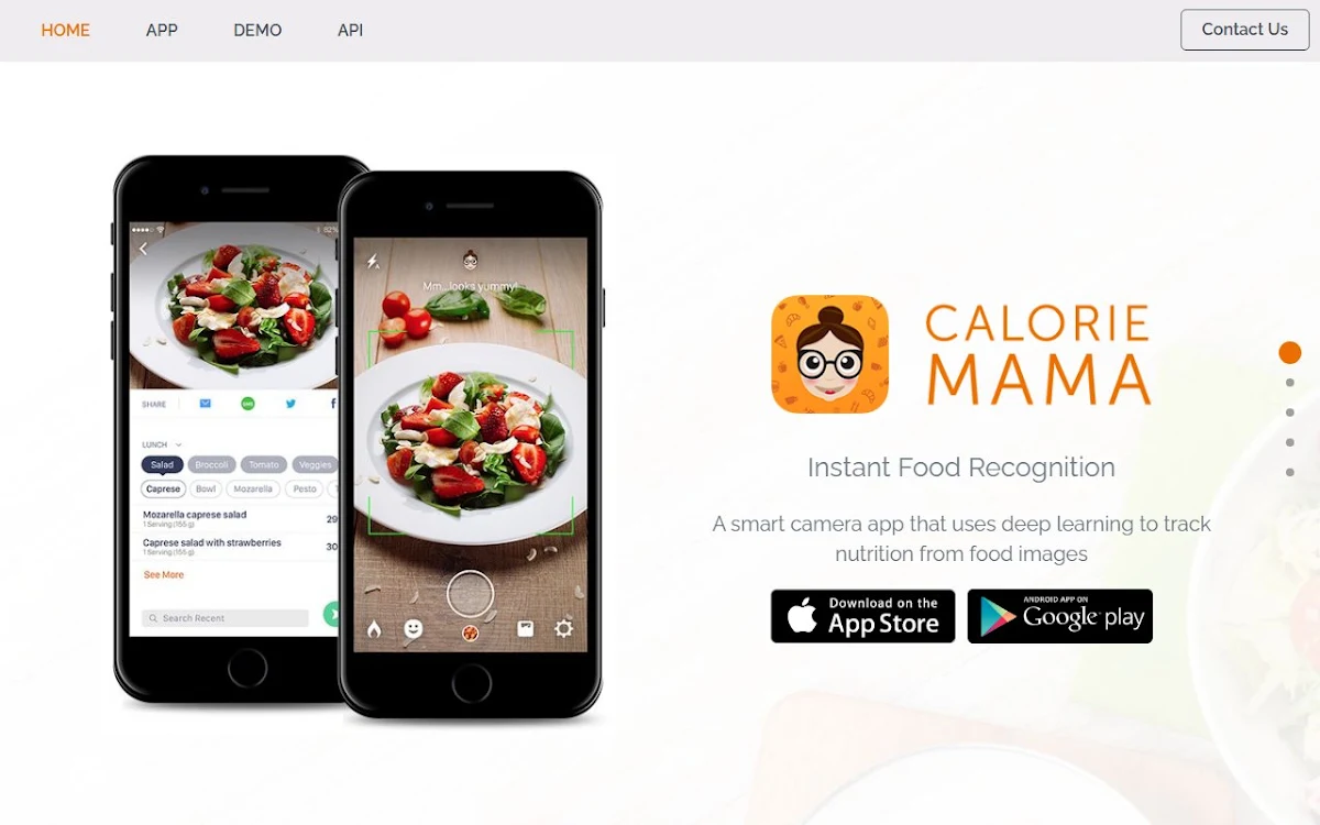 Captura de Calorie Mama AI