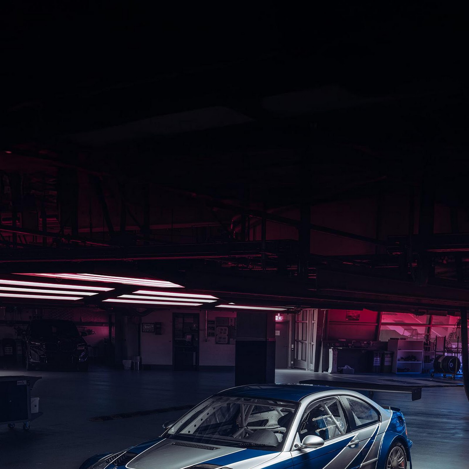 Download BMW M3 GTR In Dark Garage Full HD iPhone