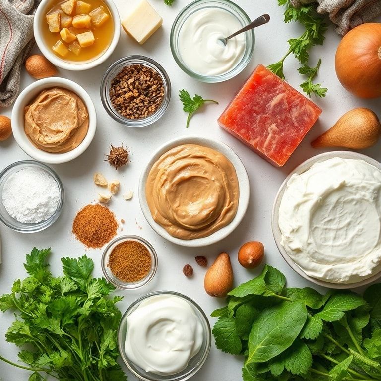 Ingredients for Creamy Frozen Greek Yogurt Peanut Butter Bites to Satisfy Cravings – Easy Homemade Treat