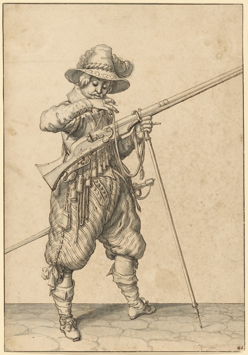 A Soldier on Guard Blowing the Match 1597