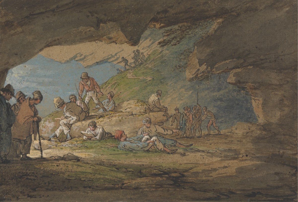 A Cave in Sunlight with Figures 1825