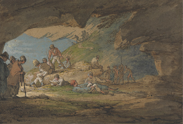 A Cave in Sunlight with Figures 1825